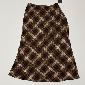 wild fable Brown Plaid A-Line Skirt
